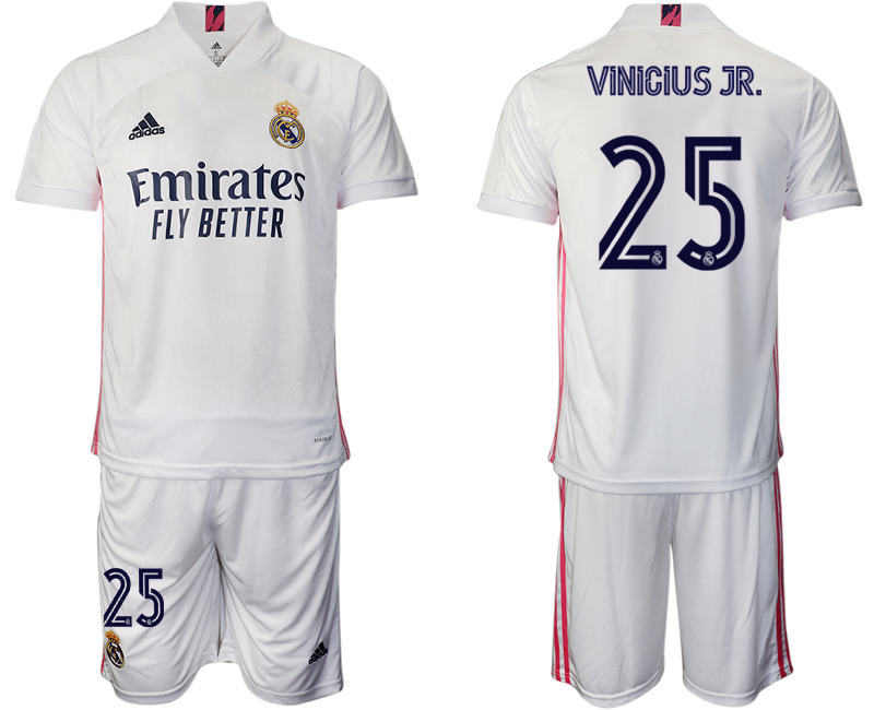 Men 2020-2021 club Real Madrid home #25 white Soccer Jerseys->real madrid jersey->Soccer Club Jersey